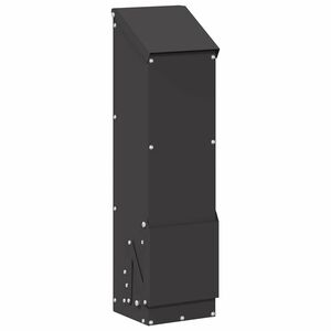 vidaXL Karmnik dla kur Czarny 13 x 12 x 51 cm Stal zimnowalcowana