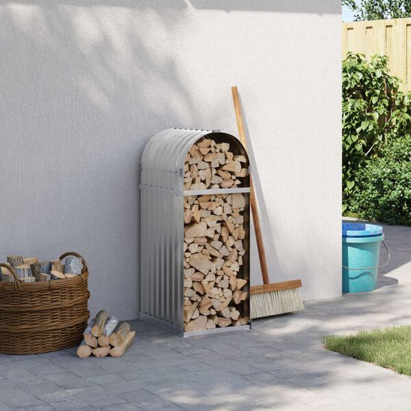 vidaXL Stojak na drewno, jasnoszary, 40x45x100 cm, stal galwanizowana