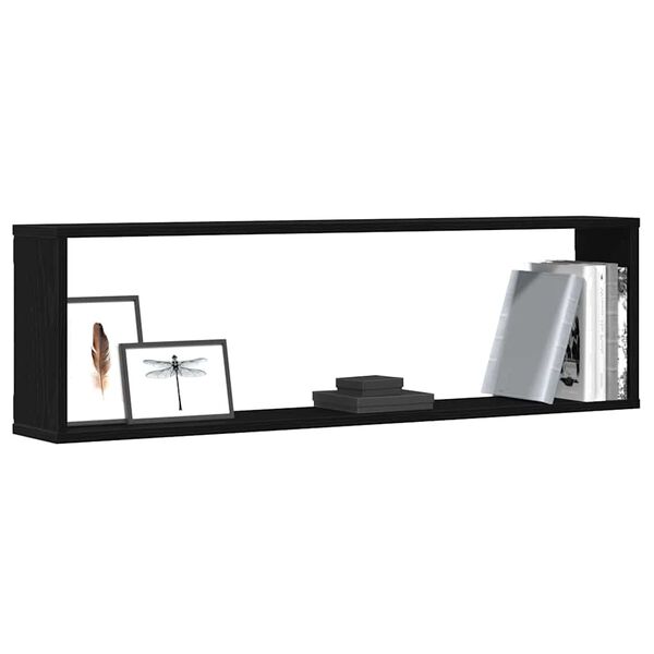 vidaXL P&oacute;łki ścienne sześcienne 4 szt. Czarny dąb 100x15x30 cm