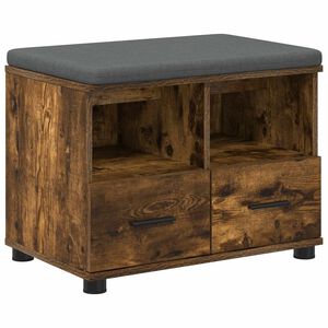 vidaXL Ławka w przedpokoju z poduszką Dąb Wędzony 60 x 38 x 46 cm