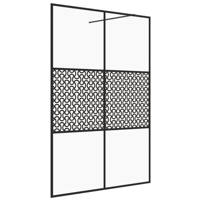vidaXL Ścianka prysznicowa, przezroczyste szkło ESG, 140x195cm, czarna