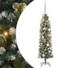 vidaXL Sztuczne smukłe drzewo bożonarodzeniowe Zielony i Biały 120 cm