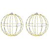 vidaXL Piłka 2 pcs Ciepła biel 40 x 40 x 43,5 cm Metal