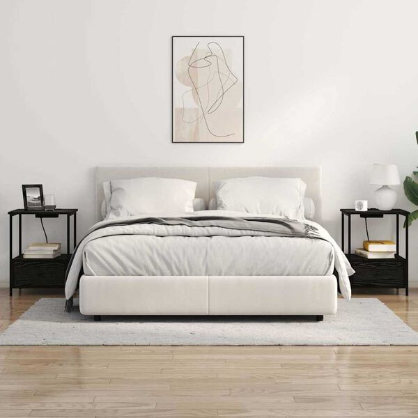 vidaXL Szafka Nocna Czarny Dąb 42 x 41 x 56 cm Materiał drewnopochodny