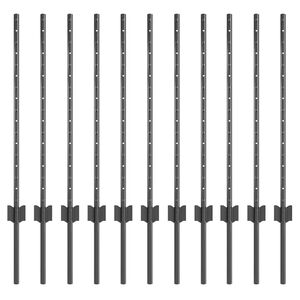 vidaXL Słupek ogrodzeniowy. 11 pcs Szary 80 cm Stal