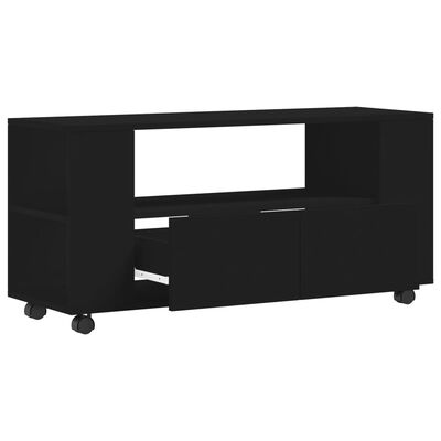 vidaXL Szafka pod TV, czarna, 102x34,5x43 cm, materiał drewnopochodny