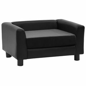 vidaXL Sofa dla psa, czarna, 60x43x30 cm, plusz i sztuczna sk&oacute;ra
