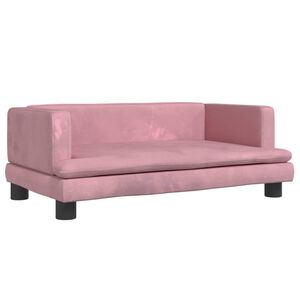 vidaXL Sofa dla dzieci, r&oacute;żowa, 80x45x30 cm, aksamit