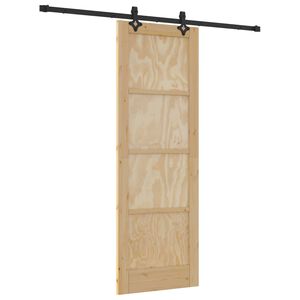 vidaXL Drzwi przesuwne Naturalny i czarny 73,5 x 211 cm