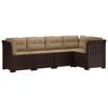 vidaXL 5-osobowa sofa ogrodowa z poduszkami w stylu rattanowym PP