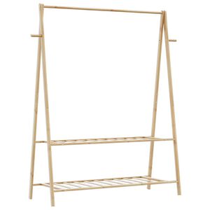 vidaXL Wieszak na ubrania, z p&oacute;łkami, 132x45,5x150,5 cm, bambusowy