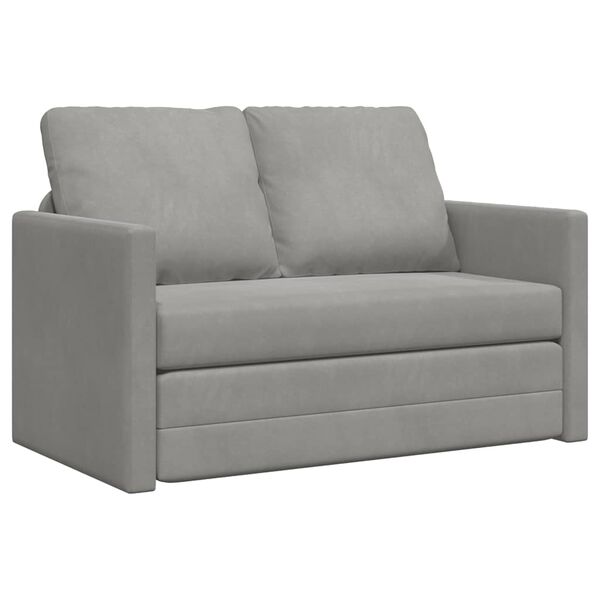 vidaXL Sofa podłogowa 2-w-1, jasnoszara, 122x204x55 cm, aksamit