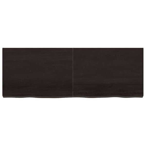 vidaXL Blat do łazienki, ciemnobrązowy, 140x50x(2-6) cm, lite drewno