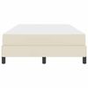 vidaXL Ramka ł&oacute;żka z materacem Kremowy 120 x 200 cm tkanina