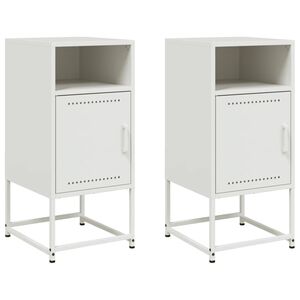 vidaXL Szafki nocne, 2 szt., białe, 36x39x78 cm, stal