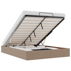 vidaXL Rama ł&oacute;żka otomana bez materaca, cappucino, 140x200cm, ekosk&oacute;ra