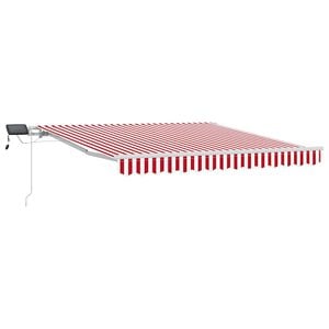 vidaXL Markiza wysuwana Czerwony i Biały 350 x 250 cm