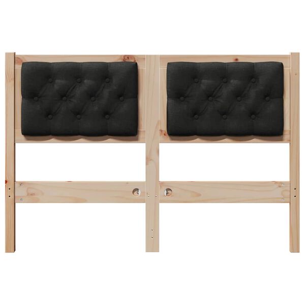 vidaXL Zagł&oacute;wek Inny brązowo-czarny 120 cm Lite drewno sosnowe