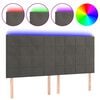 vidaXL Zagł&oacute;wek do ł&oacute;żka z LED, ciemnoszary, 160x5x118/128 cm, aksamit