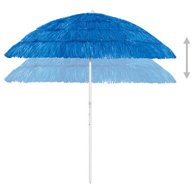 vidaXL Parasol plażowy w hawajskim stylu, niebieski, 240 cm