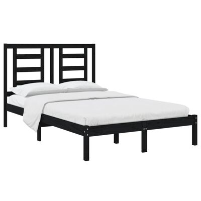 vidaXL Rama łóżka, czarna, lite drewno sosnowe, 120 x 200 cm