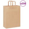 vidaXL Torby papierowe 250 szt. z uchwytami Brązowe 26x12x35 cm