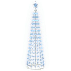 vidaXL Choinka stożkowa LED 180 cm 250 LED Niebieski Stal Biały