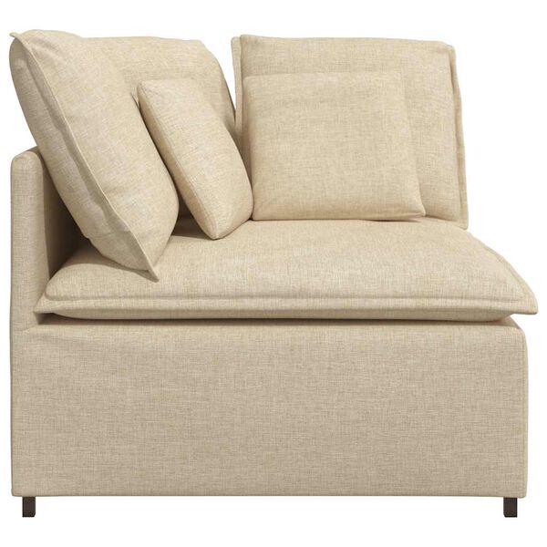 vidaXL Modułowy Narożnik Sofa z Poduszkami Kremowy 100 cm