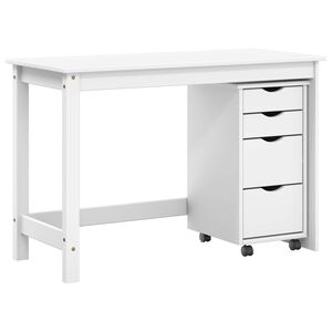vidaXL Zestaw biurka i szafki na k&oacute;łkach MOSS 2 pcs Biały