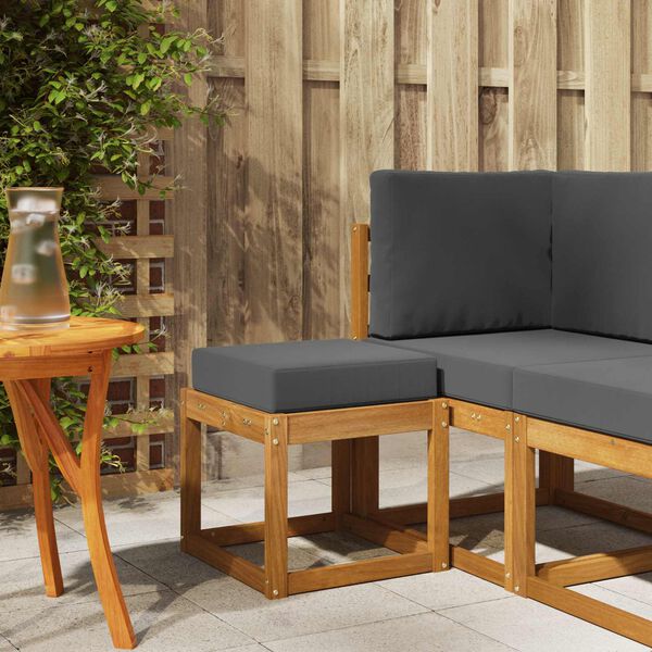 vidaXL Ławka Stołowa Naturalny i Antracytowy 43 x 43 x 37 cm