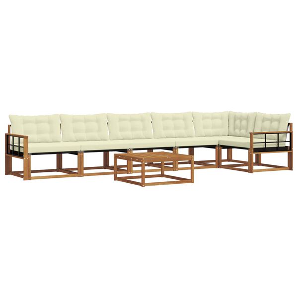 vidaXL Zestaw sof na zewnątrz z poduszką 7 pcs Naturalny i Kremowy