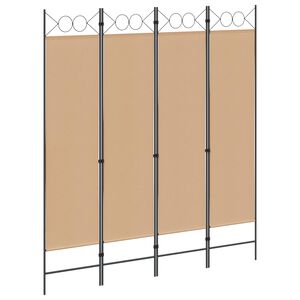 vidaXL 4-panelowy parawan Beżowy 160 x 180 cm tkanina