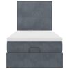 vidaXL Rama ł&oacute;żka otomana z materacami, szara, 90x190 cm, aksamit