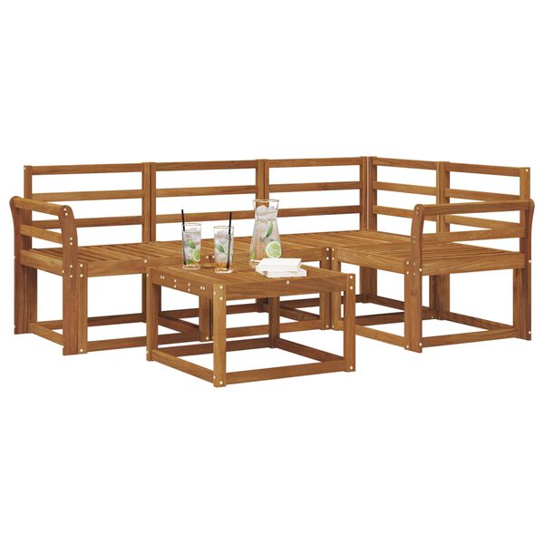 vidaXL Zestaw sof na zewnątrz 5 pcs Naturalny Lite Drewno Akacji