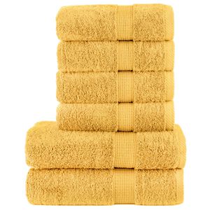 vidaXL 6-częściowy zestaw ręcznik&oacute;w premium SOLUND, złoty, 600 g/cm&sup2;