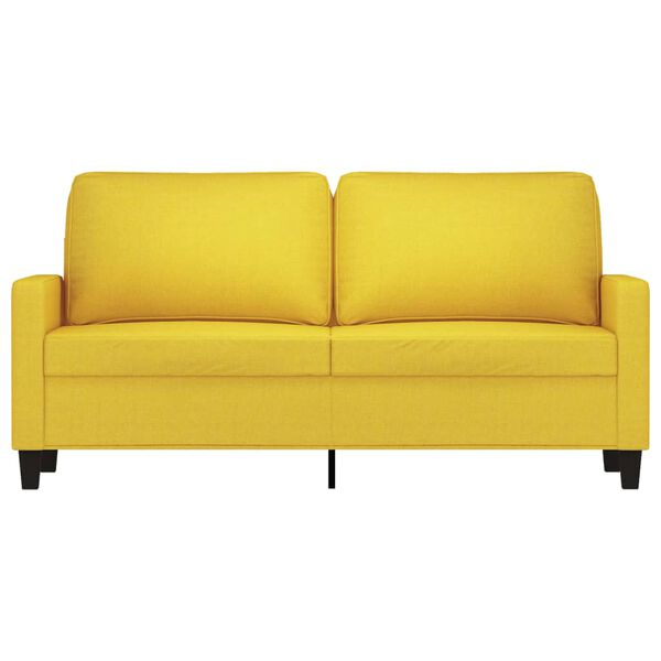 vidaXL Sofa 2-osobowa, jasnoż&oacute;łta, 140 cm, tapicerowana tkaniną