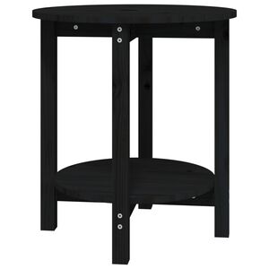 vidaXL Stolik kawowy, czarny, &Oslash; 55x60 cm, lite drewno sosnowe