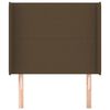 vidaXL Zagł&oacute;wek uszak, ciemnobrązowy, 103x16x118/128 cm, tkanina