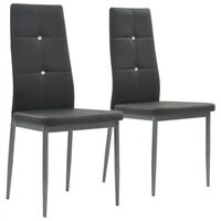 vidaXL Krzesła stołowe, 2 szt., szare, obite sztuczną skórą