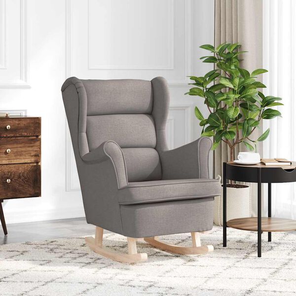 vidaXL Fotel bujany, taupe, 74x90x102 cm, tapicerowany tkaniną