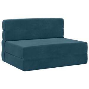 vidaXL Składana Sofa Ł&oacute;żko niebieski 70 x 80 x 60 cm tkanina