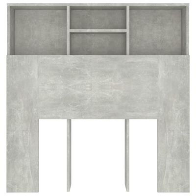 vidaXL Wezgłowie łóżka z półkami, szarość betonu, 100x19x103,5 cm