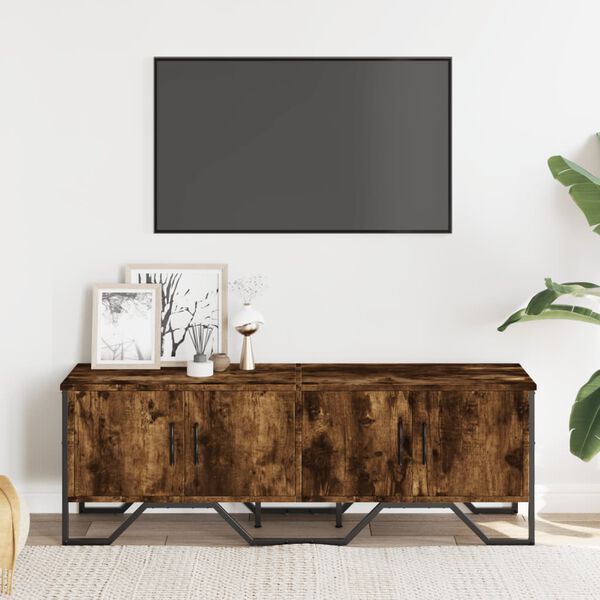 vidaXL Szafka pod TV, przydymiony dąb, 122x34x41 cm