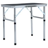 vidaXL Składany stolik turystyczny, szary, aluminiowy, 60x45 cm