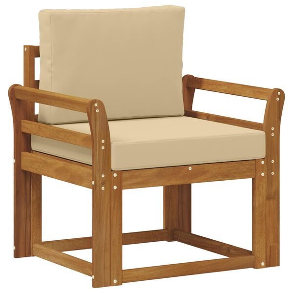 vidaXL Sofa na zewnątrz Lite drewno akacjowe i poliester Naturalny