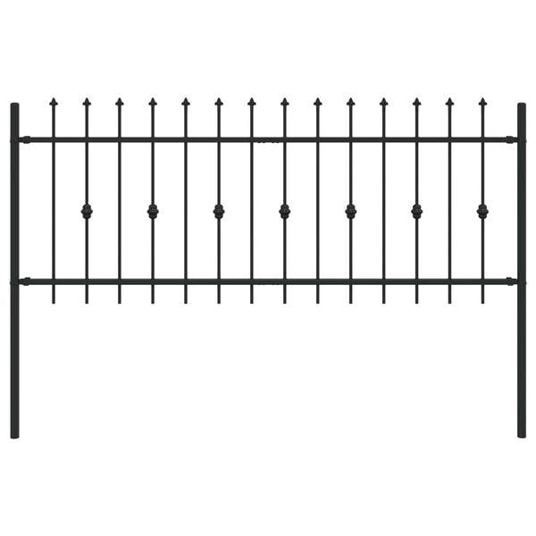 vidaXL Ogrodzenie z kolcami Czarny 200 x 130 cm