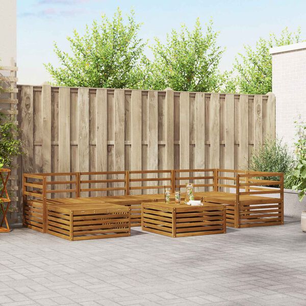 vidaXL Zestaw sof na zewnątrz 7 pcs Naturalny