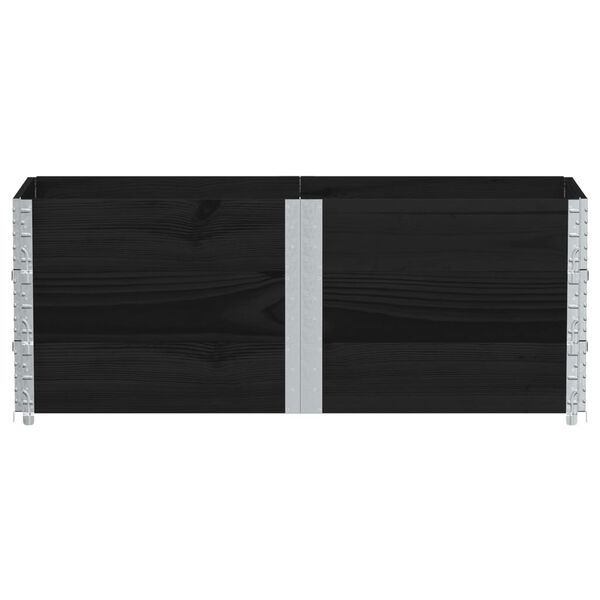 vidaXL Nadstawki paletowe, 3 szt., czarne, 150x50 cm, drewno sosnowe