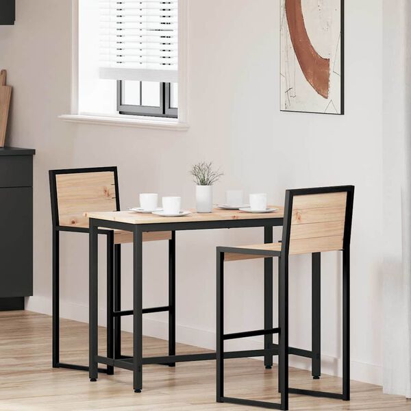 vidaXL st&oacute;ł Naturalny 100 x 50 x 77 cm Drewno inżynieryjne i stal