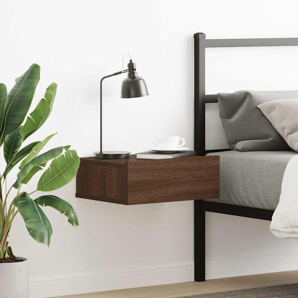 vidaXL Wisząca szafka nocna, brązowy dąb, 40x30x15 cm